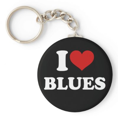 I Love Blues Key Chain