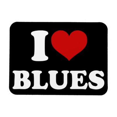 I Love Blues Vinyl Magnets