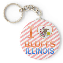 I Love Bluffs, IL Key Chains