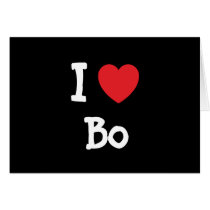 I love Bo heart custom personalized cards
