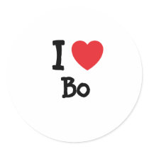I love Bo heart custom personalized stickers