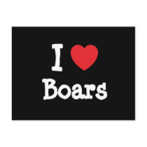 I love Boars heart custom personalized Post Cards