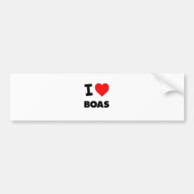 I Love Boas Bumper Sticker