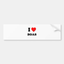 I Love Boas Bumper Sticker