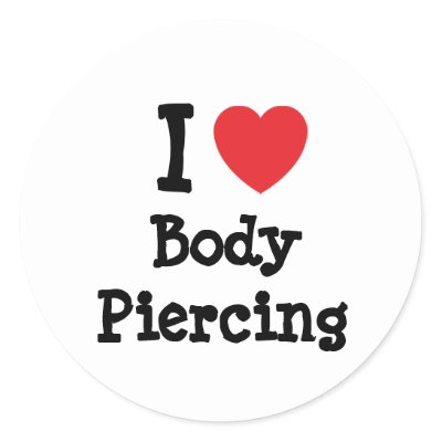 I love Body Piercing heart custom personalized Round Sticker by 