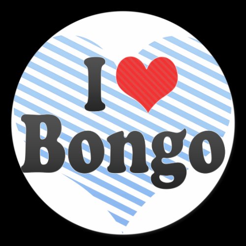 I Love Bongo Sticker