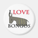 I Love Bongos Fridge Magnets
