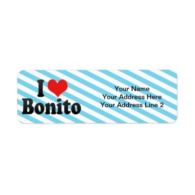 I Love Bonito Return Address Labels from Zazzle.