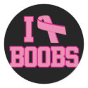 I Love Boobs Breast Cancer Ribbon stickers by BoogieMonst I Love Boobs Breast Cancer Ribbon stickers
