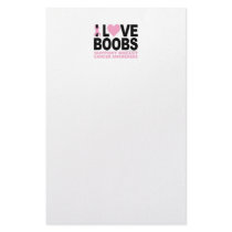 I Love Boobs Stationery Paper