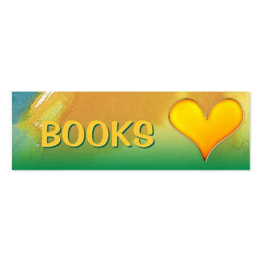 I Love Books! bookmark for every books lovers! Business Card Template (back side)