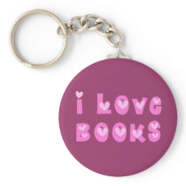 I Love Books Keychain