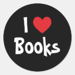 I Love Books Round Sticker