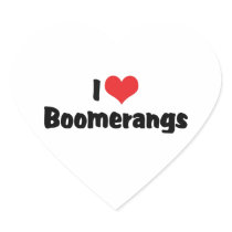 I Love Boomerangs Heart Sticker