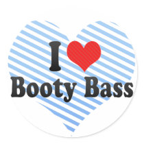 I Love Booty Bass Round Sticker