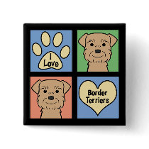 I Love Border Terriers buttons by dogcartoons I Love Border Terriers buttons