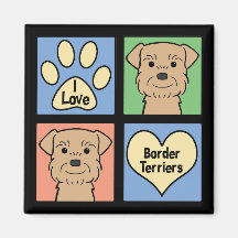 I Love Border Terriers Fridge Magnets