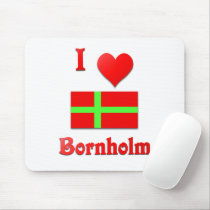 I Love Bornholm Mouse Pads