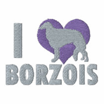 I Love Borzois Embroidered Zipper Hoodie embroidered shirts by MenagerieMayhem I Love Borzois Embroidered Zipper Hoodie embroidered shirts