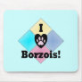 I Love Borzois Mousepad