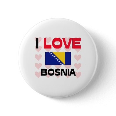 I Love Bosnia Pin by tshirtshirts