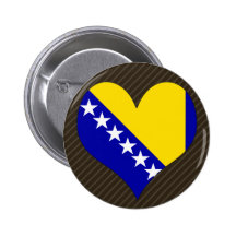 I Love Bosnia Herzegovina Pinback Buttons