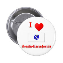 I Love Bosnia-Herzegovina Pinback Buttons