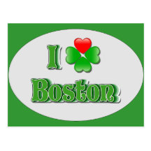 i Love Boston - Clover Postcards