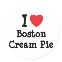 I love Boston Cream Pie heart T-Shirt stickers by funnycustomtshirts I love Boston Cream Pie heart T-Shirt stickers