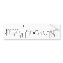 I love Boston in an extraordinary ecg style Bumper Stickers