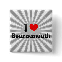 I Love Bournemouth, United Kingdom Pinback Buttons