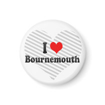 I Love Bournemouth, United Kingdom Refrigerator Magnet