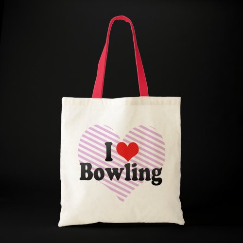 I Love Bowling Canvas Bag