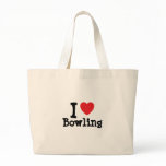 I love Bowling heart custom personalized Tote Bag