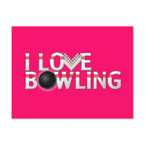 I Love Bowling Postcard