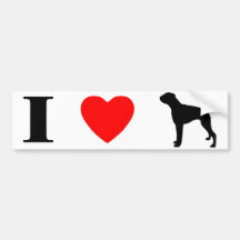 I Love Boxers Bumper Sticker