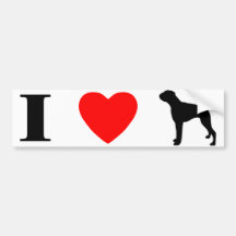 I Love Boxers Bumper Sticker