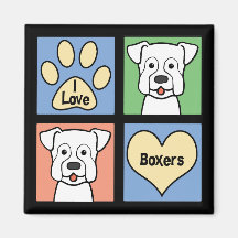 I Love Boxers Refrigerator Magnet