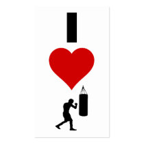 I Love Boxing (Vertical) Business Card Templates
