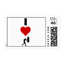 I Love Boxing (Vertical) Postage Stamp