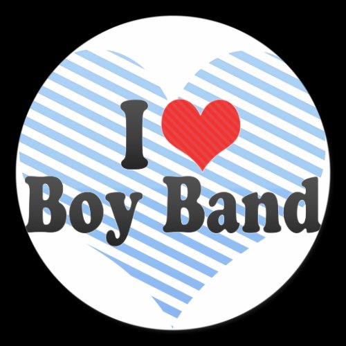 I Love Boy Band Stickers