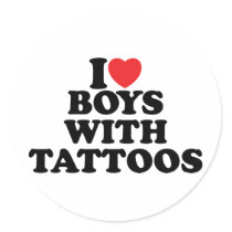 I Love Boys With Tattoos Sticker