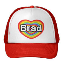 I love Brad: rainbow heart Trucker Hat