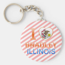I Love Bradley, IL Keychain