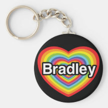 I love Bradley: rainbow heart Key Chain