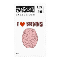 I Love Brains Postage Stamps