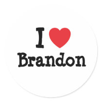 I love Brandon heart custom personalized stickers