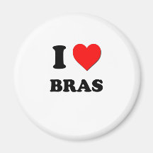 I Love Bras Fridge Magnets
