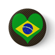 I Love Brazil Pinback Buttons