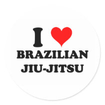 I Love Brazilian Jiu-Jitsu Round Sticker